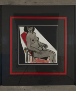 Corneille - Gouache - Woman in Rietveld chair