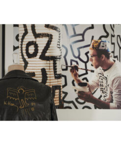 HANDMADE DRAWING ON LEATHER JACKET
